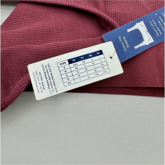 Gap Body Bralette Womens Medium Red Cotton Rib Lounge Athleisure Comfy Stretch - Picture 7 of 10